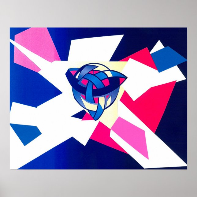 Affiches "Knotted World" Fine Art Print Blue (Devant)