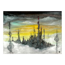 Koch City Oil sur la Gesso Board par Toby Mikle