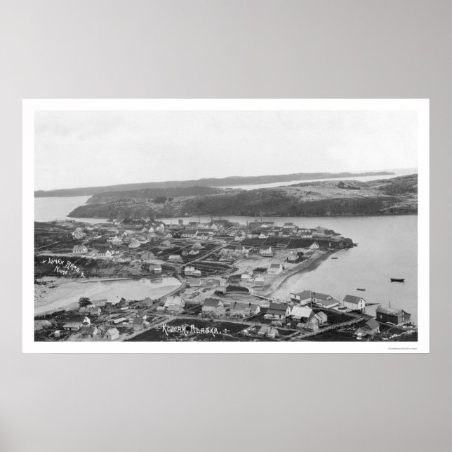 Affiches Kodiak Alaska Aerial View 1920 (Devant)