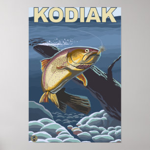 Affiches Kodiak, section transversale de la truite fardée d