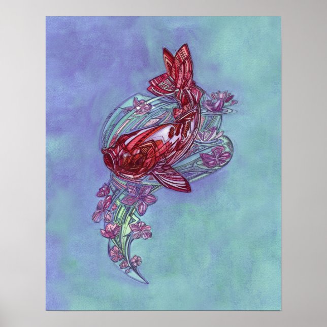 Affiches Koi et Sakura par Adam Dennis (Devant)