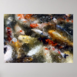 Affiches KOI FISH of SANJUSANGENDO TEMPLE - KYOTO JAPON