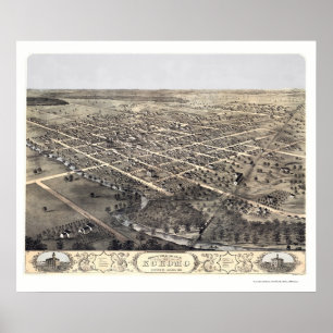 Affiches Kokomo, IN Panoramic Map - 1868