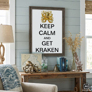 Affiches Kraken vintage, Pieuvre Gamochonia, Ernst Haeckel