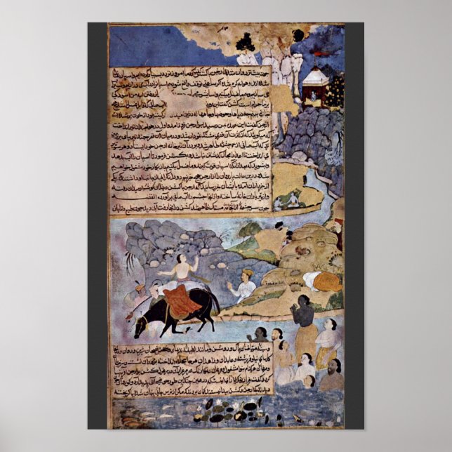 Affiches Krishna Et Les Pandavas Arrosent Leurs Chevaux Par (Devant)