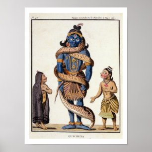 Affiches Krishna serrée par le serpent Kaliya, de 'Voya