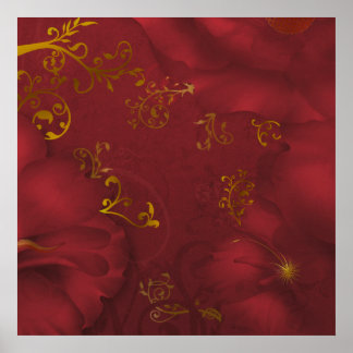 Affiches KRW Bordeaux Imaginaire Floral Art Poster/Imprimer