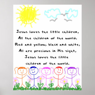 Affiches KRW Jésus aime les petits enfants