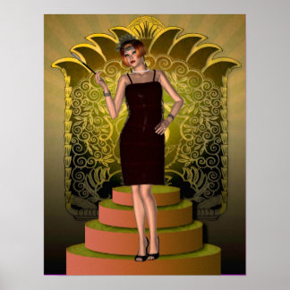 Affiches KRW Putting on the Ritz Deco Flapper II