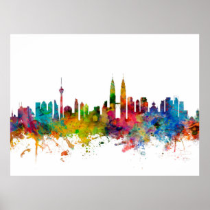 Affiches Kuala Lumpur Malaisie Skyline