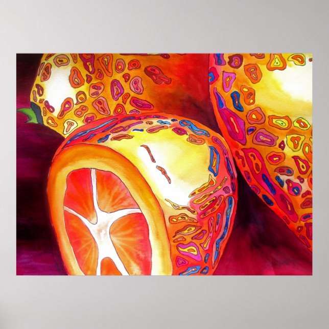 Affiches Kumquats d'orange Aquarelle de fruits de vie morte (Devant)