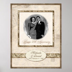 Affiches L744 11x14 50e anniversaire Personnalisé avec phot