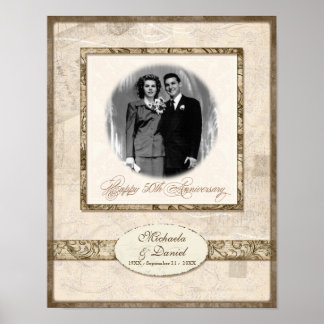 Affiches L744 11x14 50e anniversaire Personnalisé avec phot