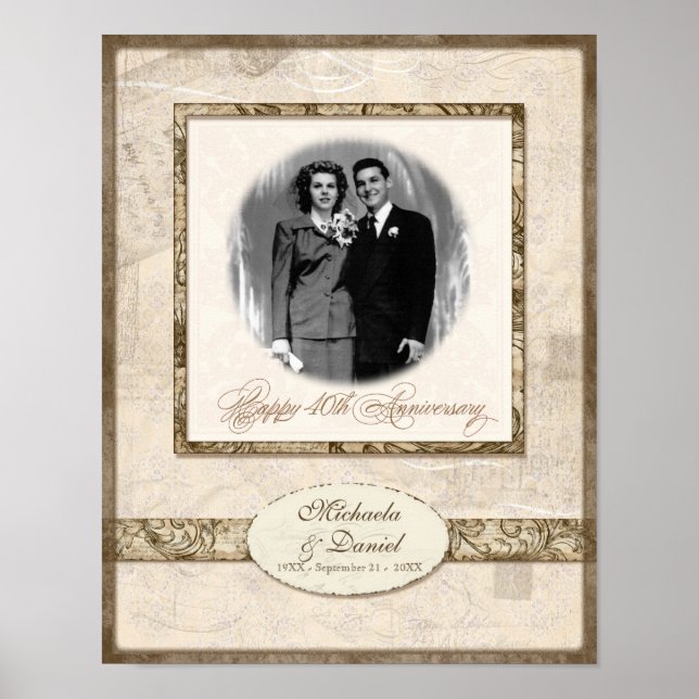 Affiches L744B 11x14 Anniversaire cadeau personnalisé avec  (Devant)