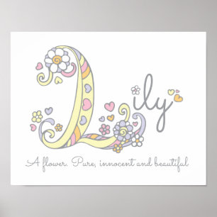 Affiches L monogramme art Lily