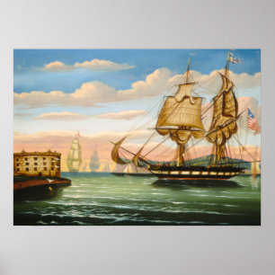 Affiches La baie de New York au coucher du soleil par des