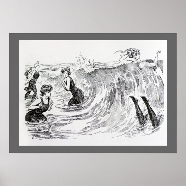 Affiches La baignade dans la mer (Devant)