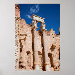 Affiches La basilique de Sévère, Leptis Magna, Al Khums