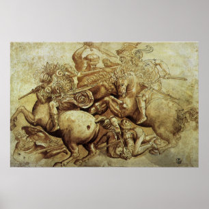 Affiches La bataille d'Anghiari par Léonard de Vinci