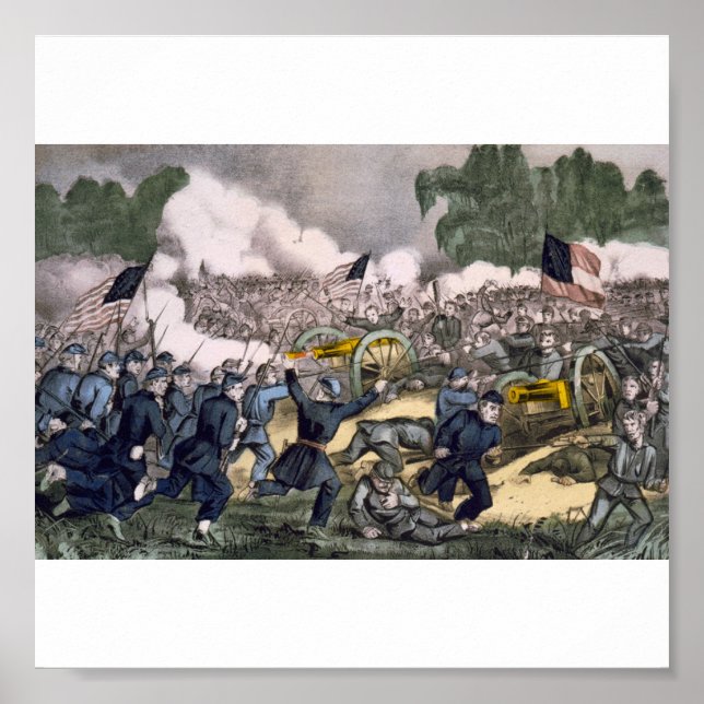 Affiches La bataille de Gettysburg, Pa. 3 juillet. 1863 (Devant)