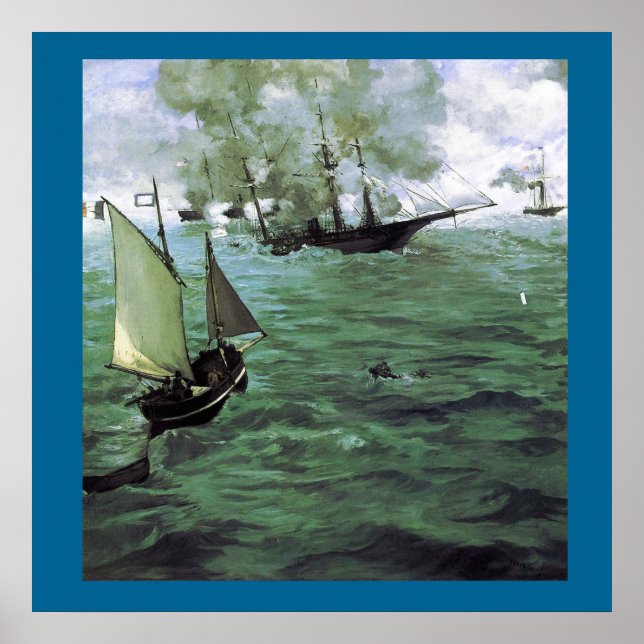 Affiches La bataille du Kearsarge et de l'Alabama (Devant)