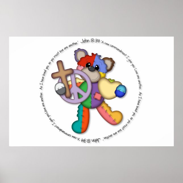 Affiches La Bible Verse Jean 13 "Aimez-vous l'un l'autre" a (Devant)