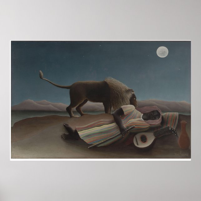 Affiches La Bohémienne endormie par Henri Rousseau (Devant)