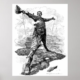 Affiches La caricature de colosse de Rhodes par Edouard