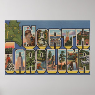 Affiches La Caroline du Nord (capitale de l'État/fleur)