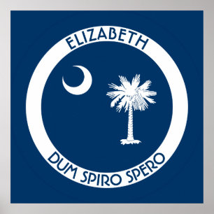 Affiches La Caroline du Sud le drapeau personnel d'état de