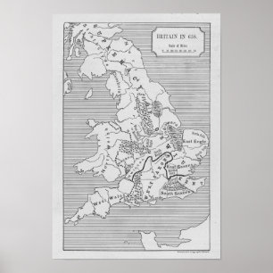 Affiches La carte de la Grande-Bretagne a produit par