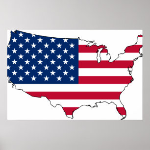 Affiches La carte des Etats-Unis, Etats-Unis diminuent