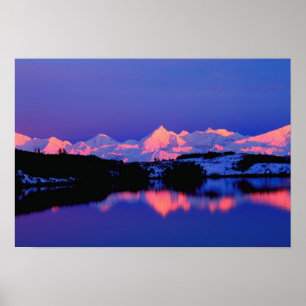 Affiches La chaîne d'Alaska est adjacente au mont Denali,