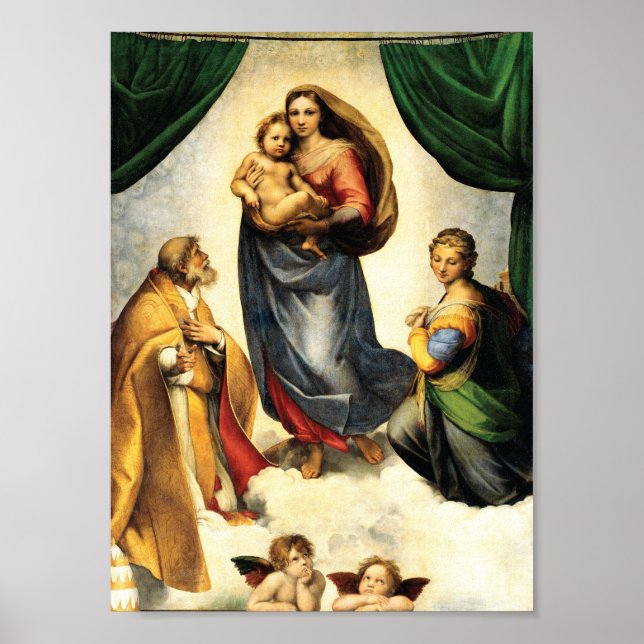 Affiches La chapelle Sixtine Madonna de Rafael c. 1513-14 (Devant)