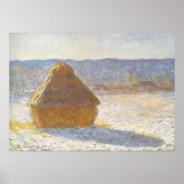 Affiches La cheminée à grain du matin, Effet neige de Claud (Devant)