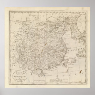 Affiches La Chine, divisée en deux grandes provinces