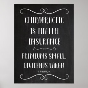 Affiches La chiropratique est l'assurance maladie 18x24 Pos