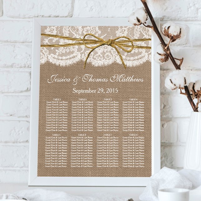 Affiches La collection de mariage à ruban rustique (Créateur téléchargé)