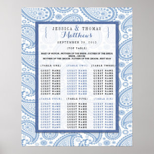 Affiches La collection Mariage moderne Paisley - Bleu