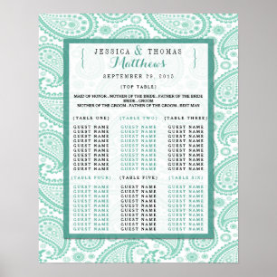 Affiches La collection Mariage moderne Paisley - Vert