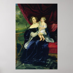 Affiches La comtesse Olga Ivanovna Orlov avec sa fille