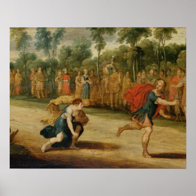 Affiches La course d'Atalanta et Hippomène (huile sur panne (Devant)