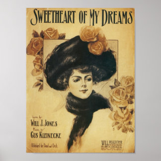 Affiches La couverture Vintage du livre de chansons de Swee
