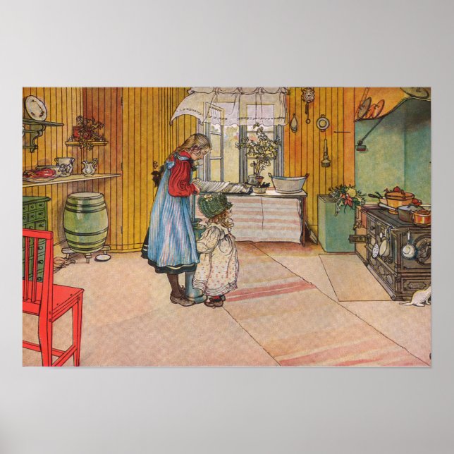 Affiches La cuisine de Carl Larsson, 1898 (Devant)