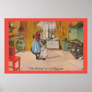Affiches La cuisine par des beaux-arts de Carl Larsson