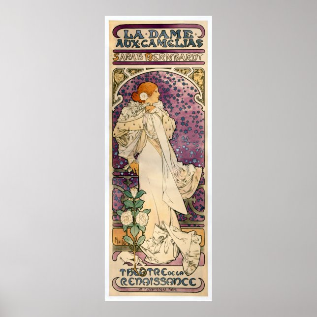 Affiches La Dame aux Camélias par Alfons Mucha (1896) (Devant)
