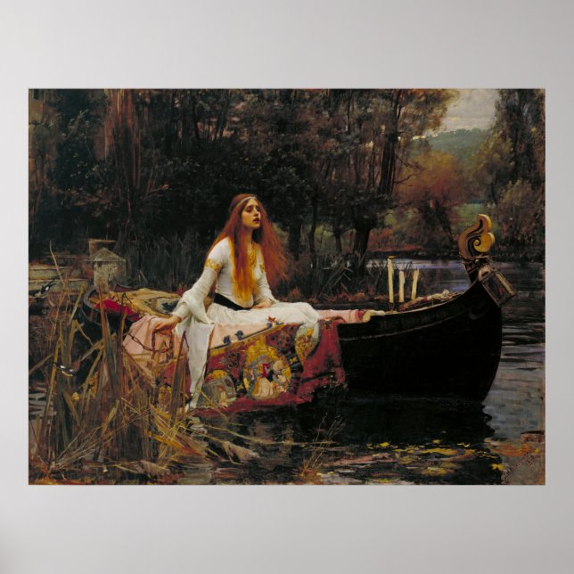 Affiches La Dame de Shalott, John William Waterhouse (Devant)
