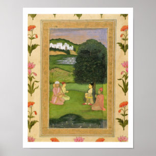 Affiches La dame et le plagiste écoutant de la musique au c