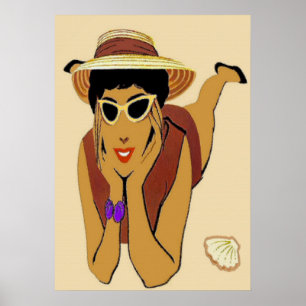Affiches La Dame sur la plage