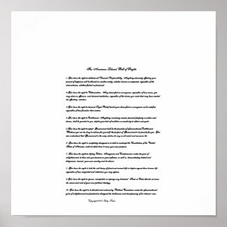 Affiches La Déclaration des droits des libéraux américains